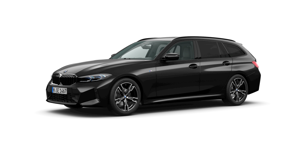 BMW 320d xDrive Touring in Schwarz von vorne BMW 320d xDrive Touring in Schwarz von vorne