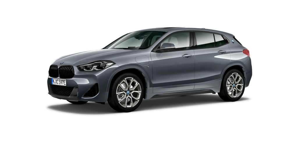 BMW X2 xDrive25e in Grau von vorne
