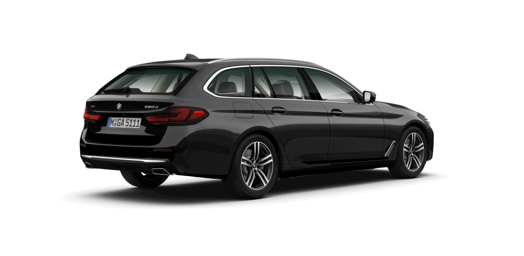 BMW BMW 5er in Schwarz von hinten