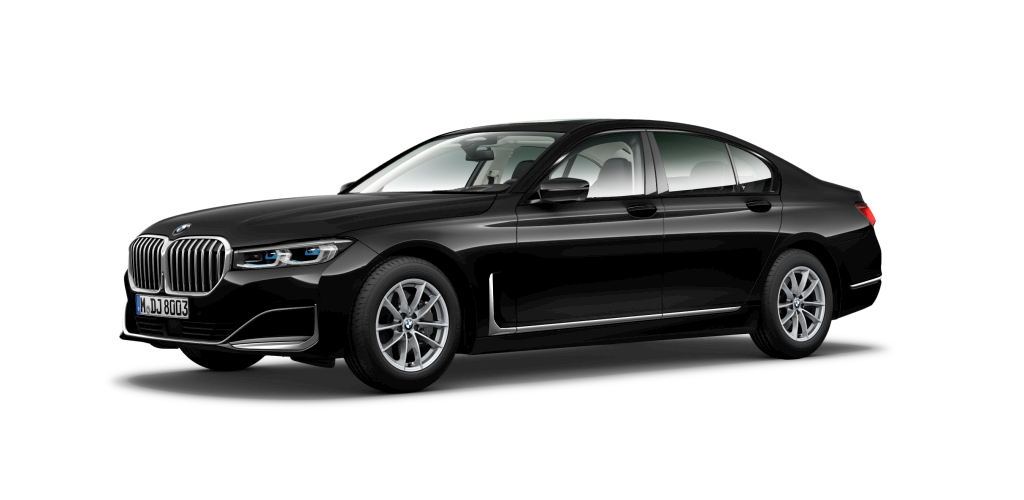 BMW BMW 7er in Schwarz von vorne