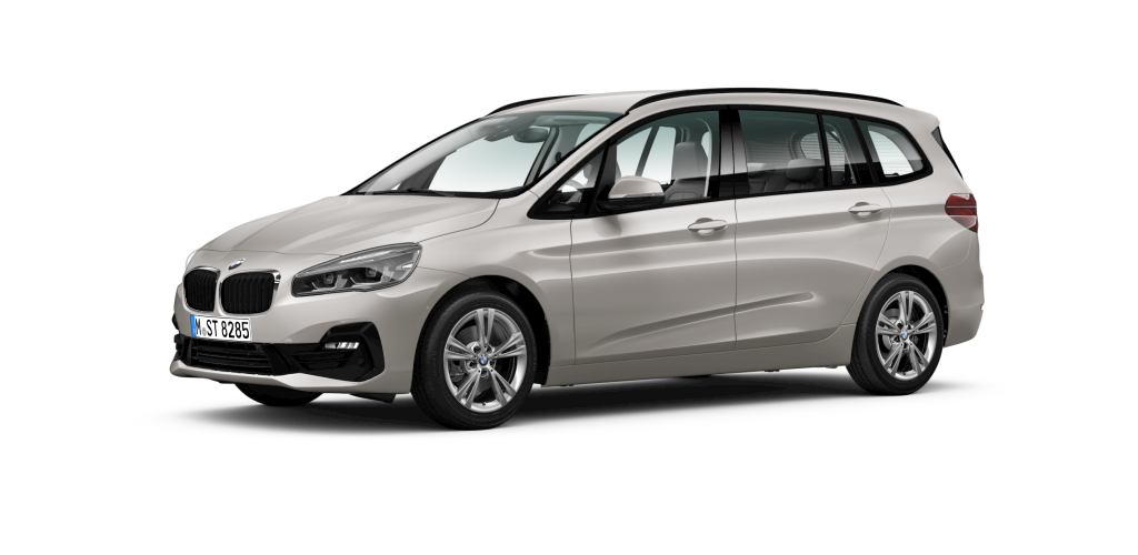 BMW 218d xDrive Gran Tourer in Silber von vorne