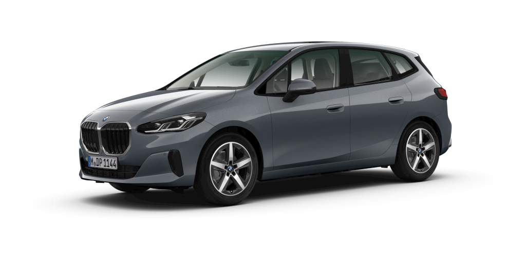 BMW 218d Active Tourer in Grau von vorne