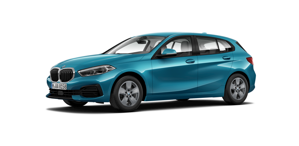 BMW 116i in Blau von vorne BMW 116i in Blau von vorne