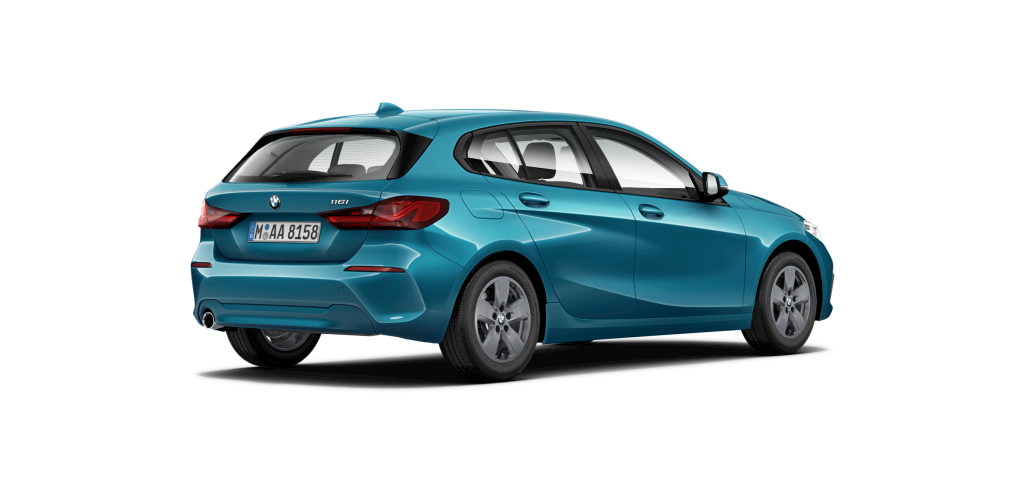 BMW BMW 1er in Blau von hinten BMW BMW 1er in Blau von hinten