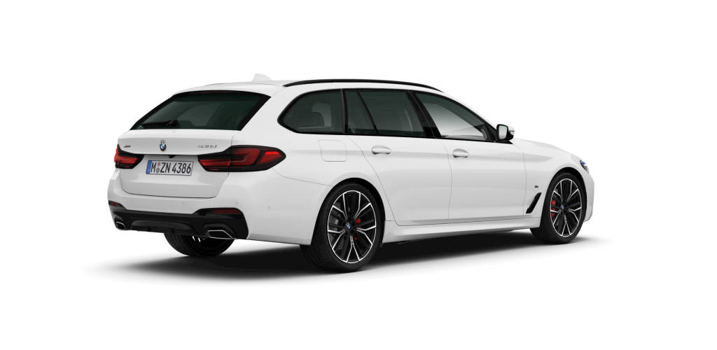 BMW BMW 5er in Weiß von hinten