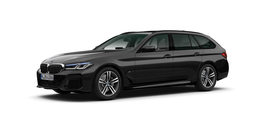 BMW 530d Touring in Schwarz von vorne