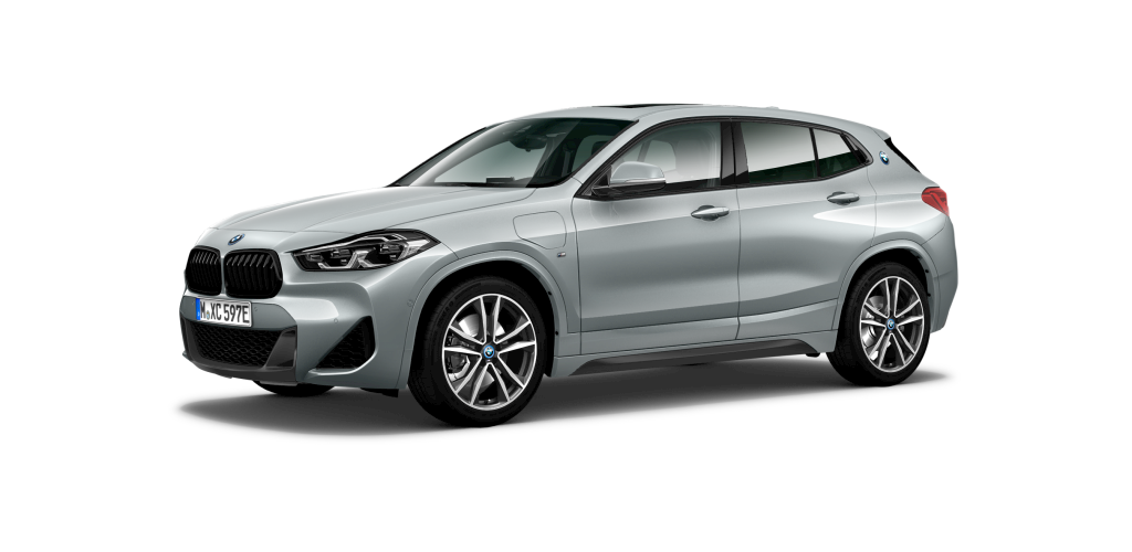 BMW X2 xDrive25e in Grau von vorne