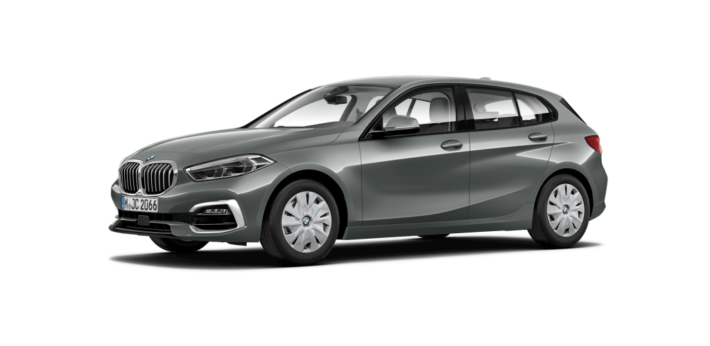 BMW 120i in Grau von vorne