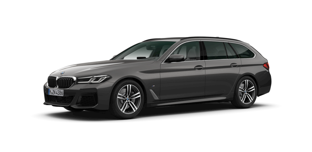 BMW 540d xDrive Touring in Grau von vorne