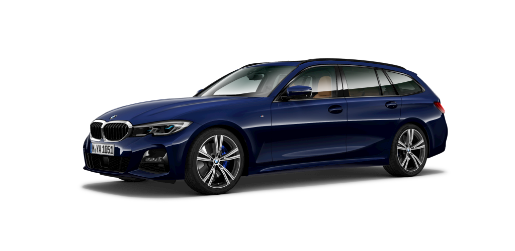 BMW 330d xDrive Touring in Blau von vorne BMW 330d xDrive Touring in Blau von vorne