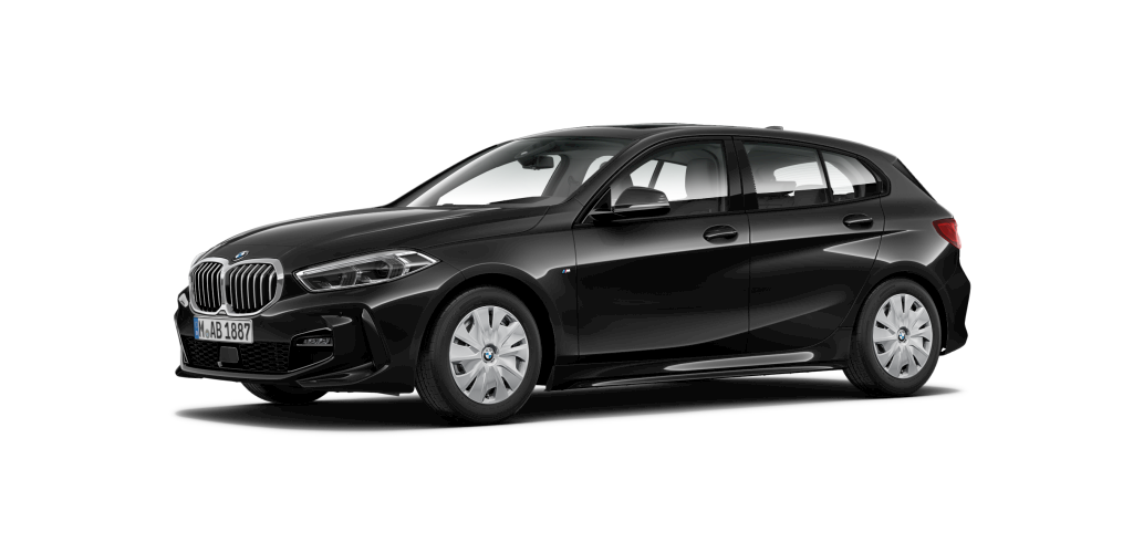 BMW 118i in Schwarz von vorne BMW 118i in Schwarz von vorne