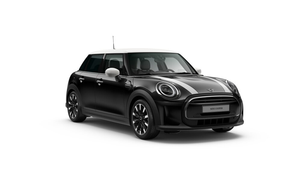 MINI Cooper 5-Türer in Schwarz von vorne