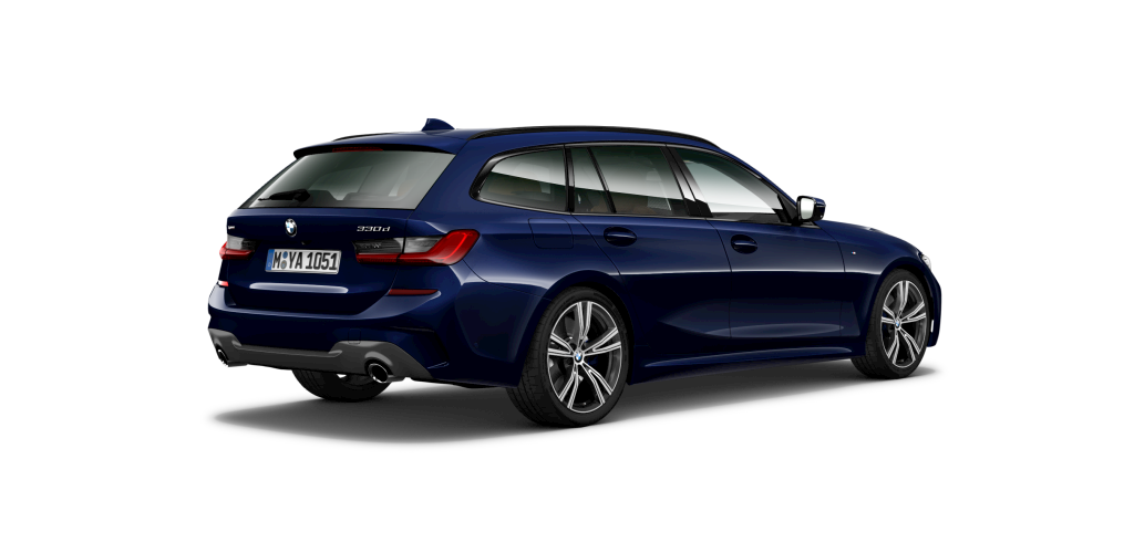 BMW BMW 3er in Blau von hinten